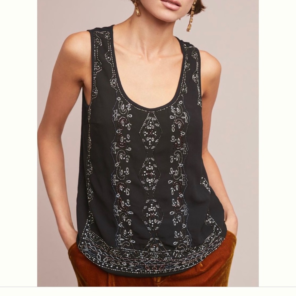 Anthropologie Matinee Beaded Top